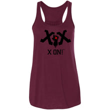 Load image into Gallery viewer, X ON! Woman&#39;s Flowy Racerback Tank Blacked out logo - Fear Off
