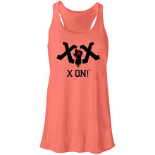 Load image into Gallery viewer, X ON! Woman&#39;s Flowy Racerback Tank Blacked out logo - Fear Off
