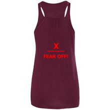 Load image into Gallery viewer, X ON! Woman&#39;s Flowy Racerback Tank Neon Green logo - Fear Off
