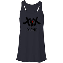 Load image into Gallery viewer, X ON! Woman&#39;s Flowy Racerback Tank Blacked out logo - Fear Off
