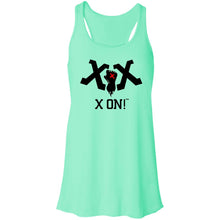 Load image into Gallery viewer, X ON! Woman&#39;s Flowy Racerback Tank Blacked out logo - Fear Off
