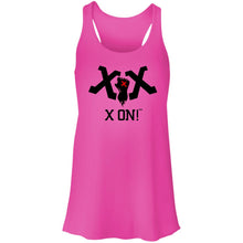 Load image into Gallery viewer, X ON! Woman&#39;s Flowy Racerback Tank Blacked out logo - Fear Off
