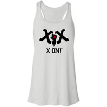 Load image into Gallery viewer, X ON! Woman&#39;s Flowy Racerback Tank Blacked out logo - Fear Off
