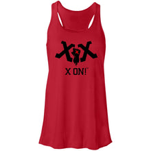 Load image into Gallery viewer, X ON! Woman&#39;s Flowy Racerback Tank Blacked out logo - Fear Off
